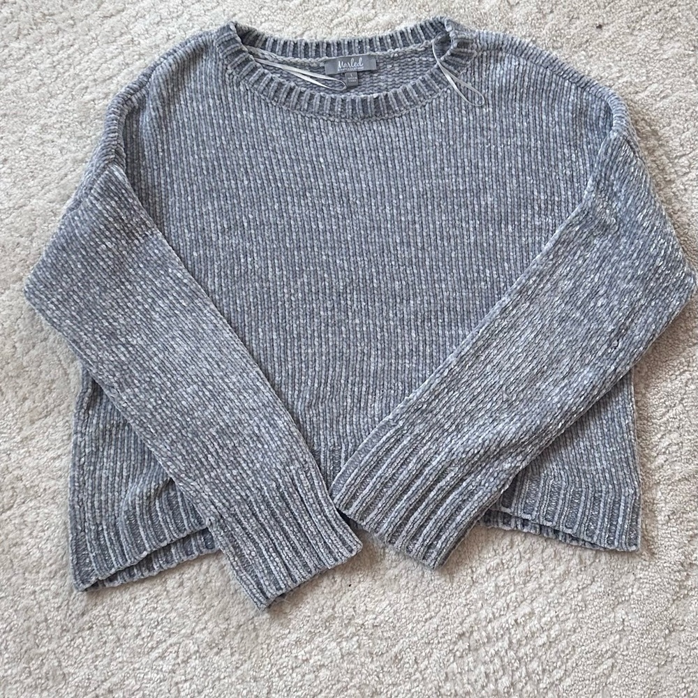 Marked Gray Ribbed Knit Sweater